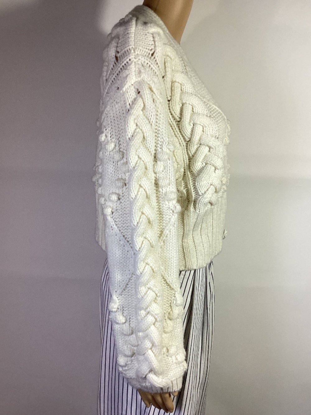 The Westside California Chunky Cable Knit Cardigan Sz S - Picture 2 of 7